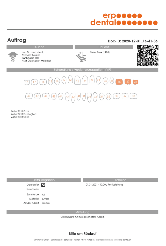 Auftragsformular (Muster)