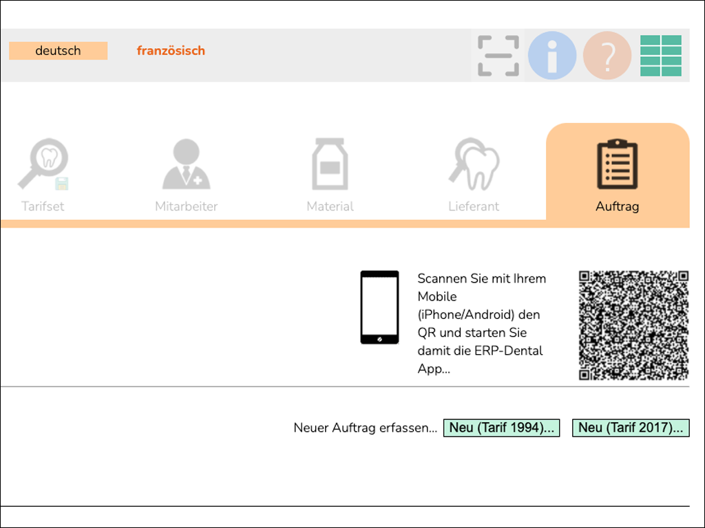 Etikettendruck starten über QR